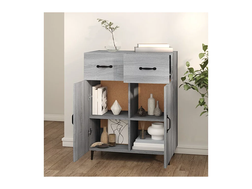 Buffet sonoma gris 69,5x34x90 cm bois d'ingénierie