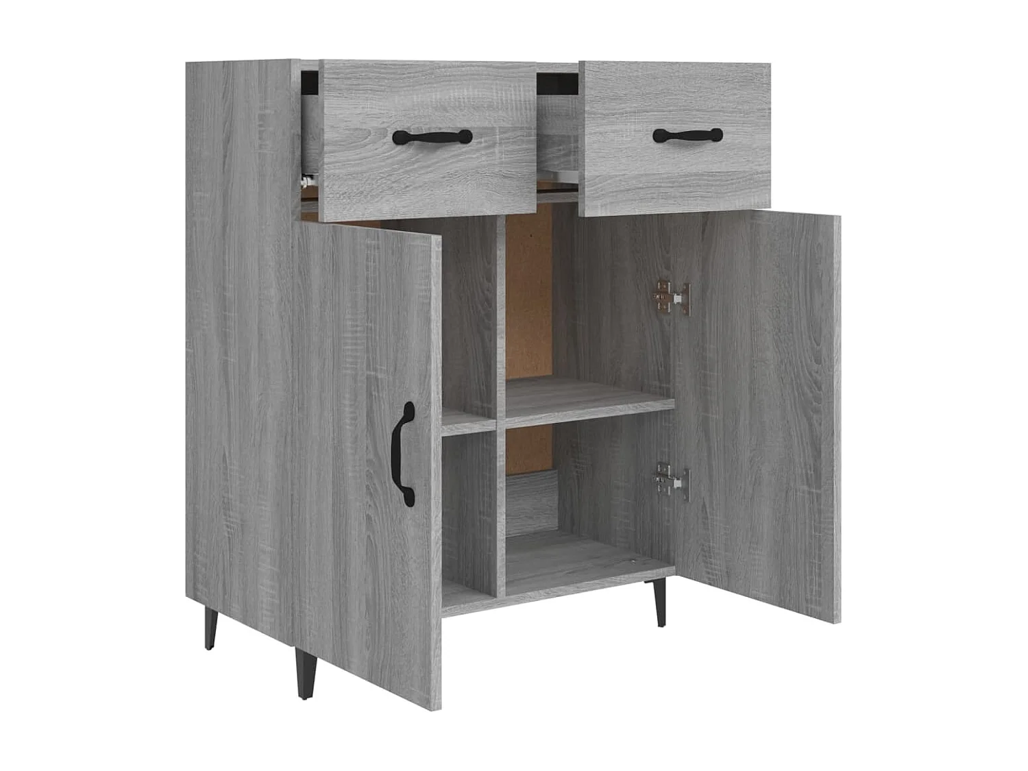 Credenza Sonoma grigia 69,5x34x90 cm in legno ingegnerizzato
