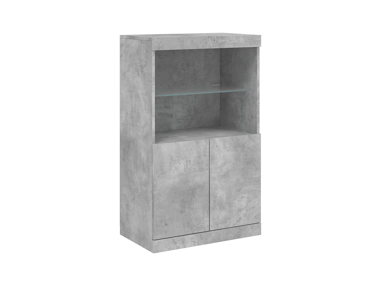 Buffets avec lumières LED 3 pcs gris béton bois d'ingénierie