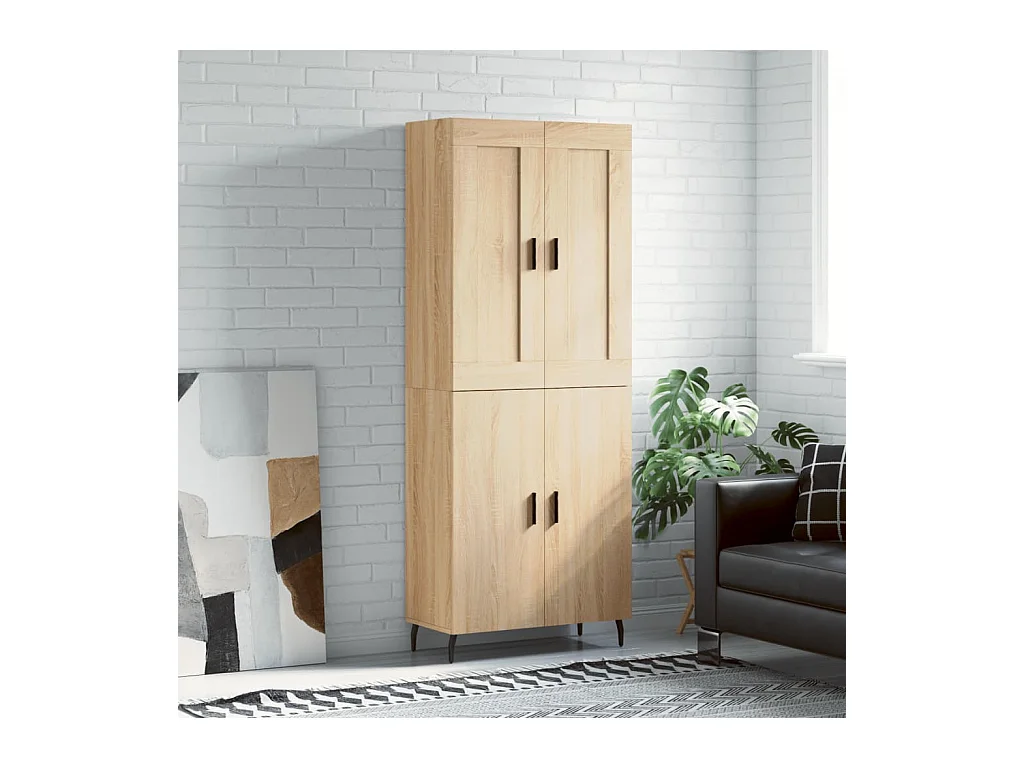 Buffet haut Chêne sonoma 69,5x34x180 cm Bois d'ingénierie