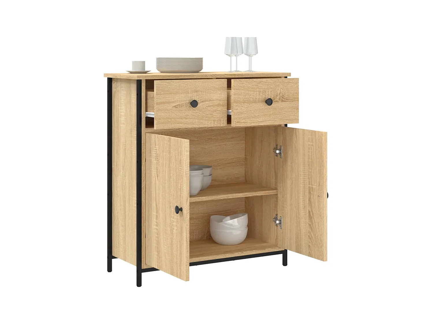 Buffet chêne sonoma 70x30x80 cm bois d'ingénierie