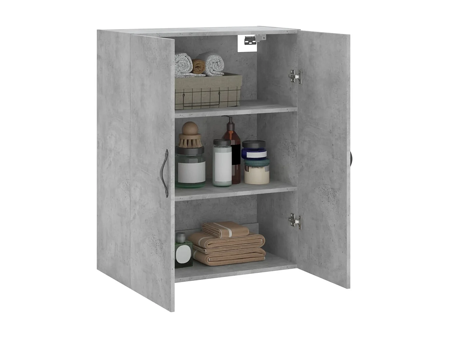 Mobiletto da parete grigio cemento 69,5x34x90 cm in legno ingegnerizzato
