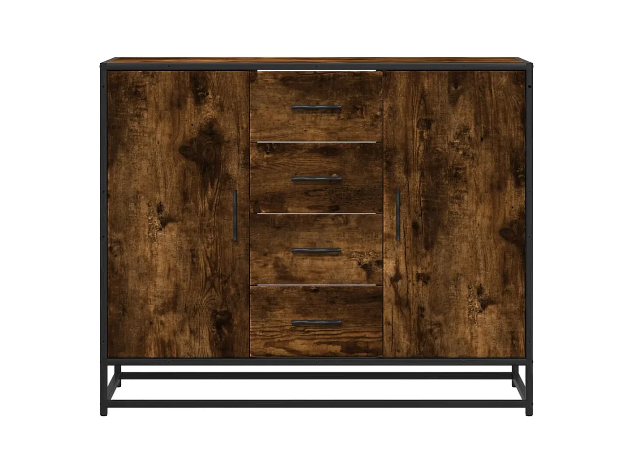 Buffet chêne fumé 92x35x76 cm bois d'ingénierie