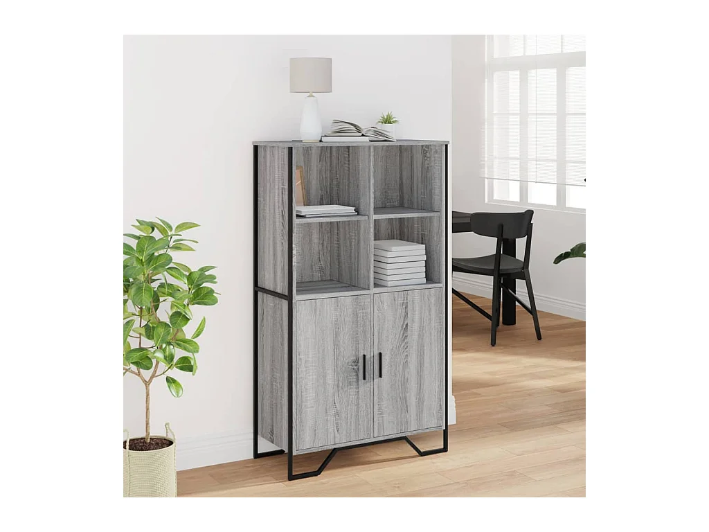 Buffet haut sonoma gris 79,5x35,5x137,5 cm bois d'ingénierie