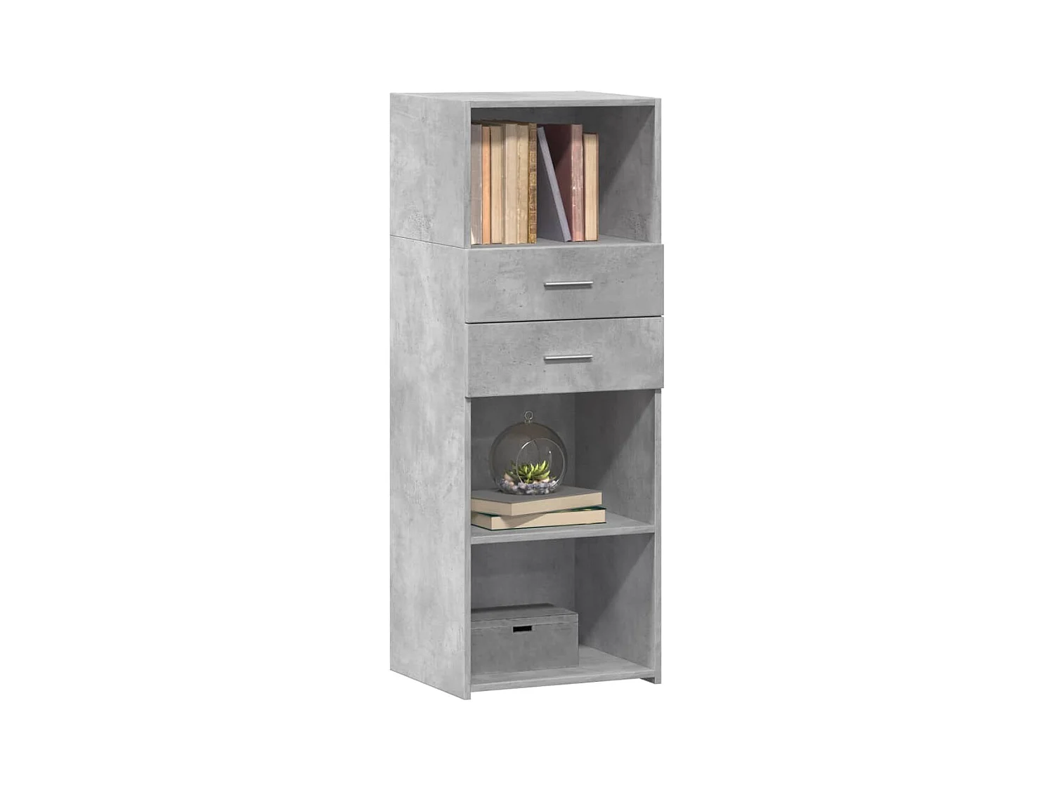 Buffet haut gris béton 45x42,5x124 cm bois d'ingénierie