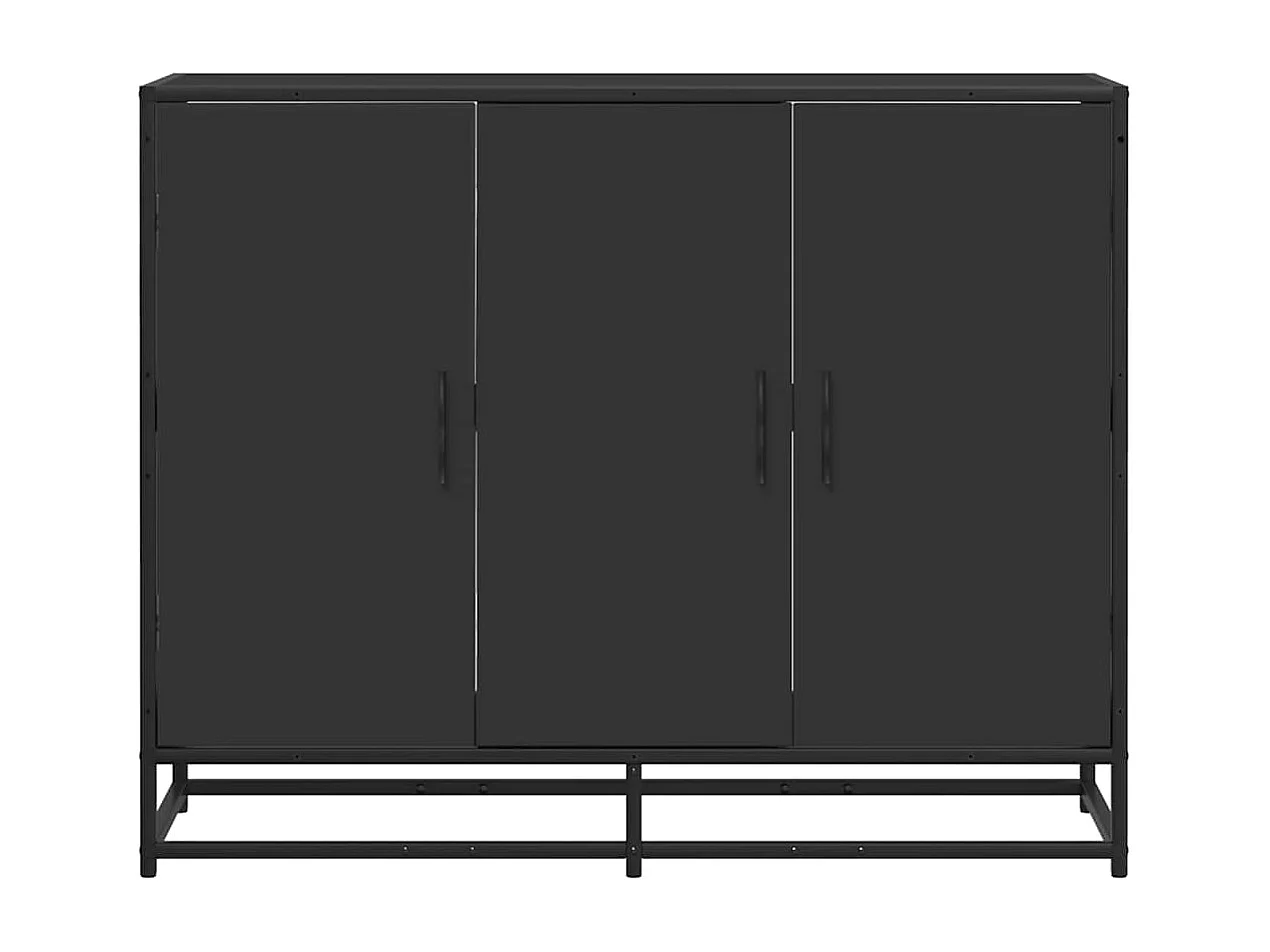 Buffet noir 94x35x76 cm bois d’ingénierie