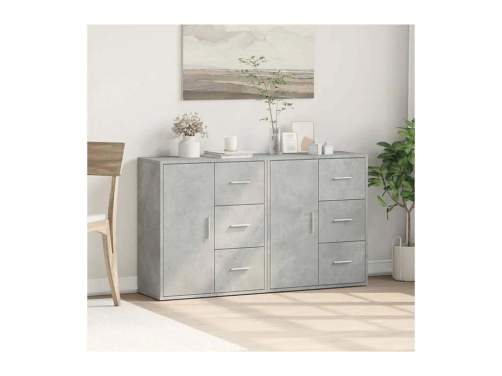 Buffets 2 pcs gris béton 60x31x70 cm bois d'ingénierie