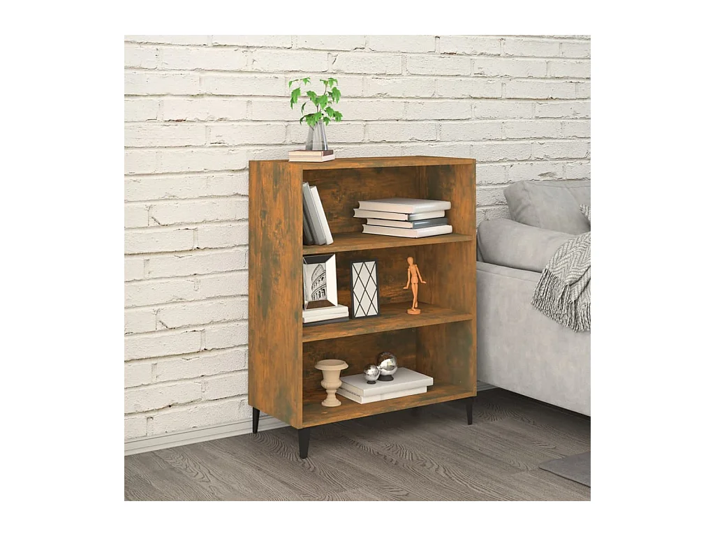 Credenza in rovere affumicato 69,5x32,5x90 cm in legno ingegnerizzato
