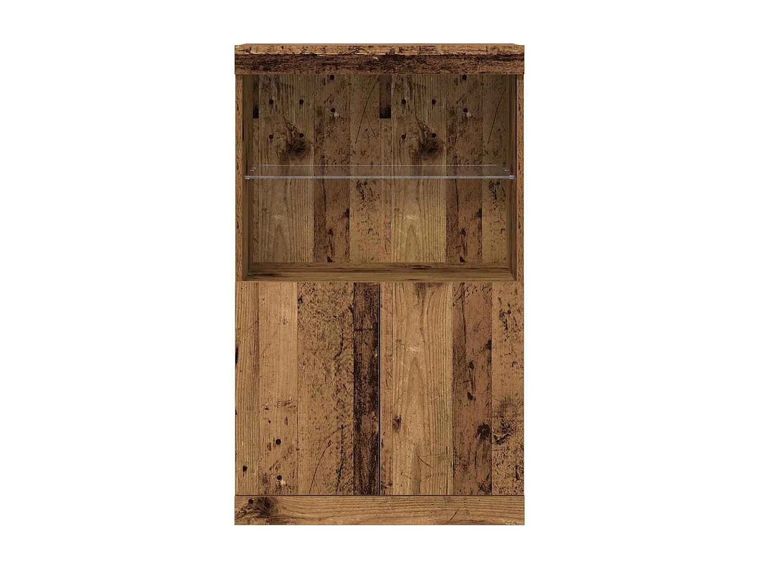 Buffet avec lumières LED Bois ancien 60x37x100 cm