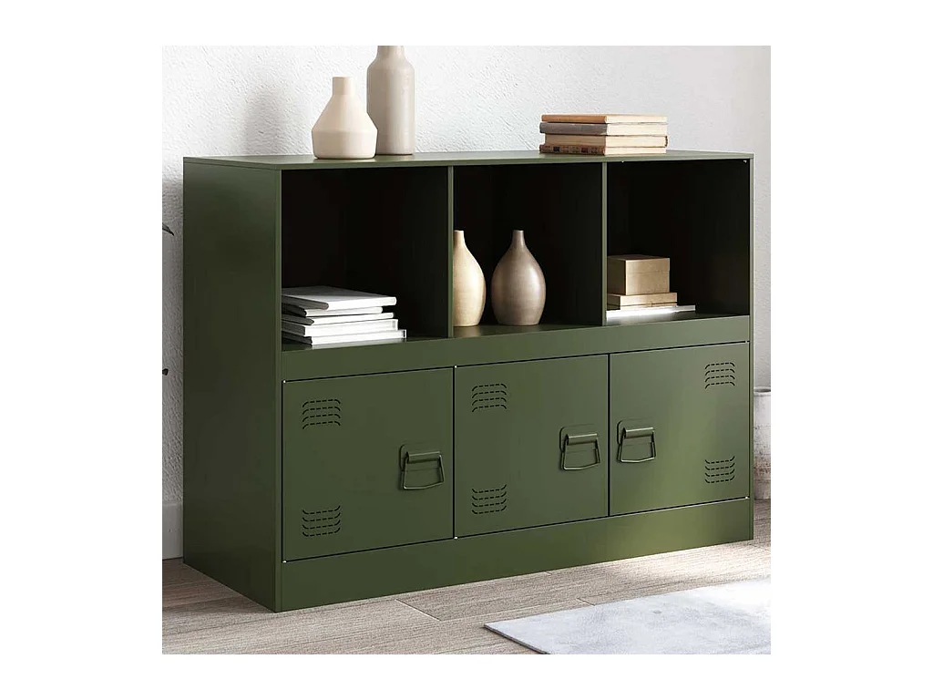 Buffet vert olive 99x39x73 cm acier