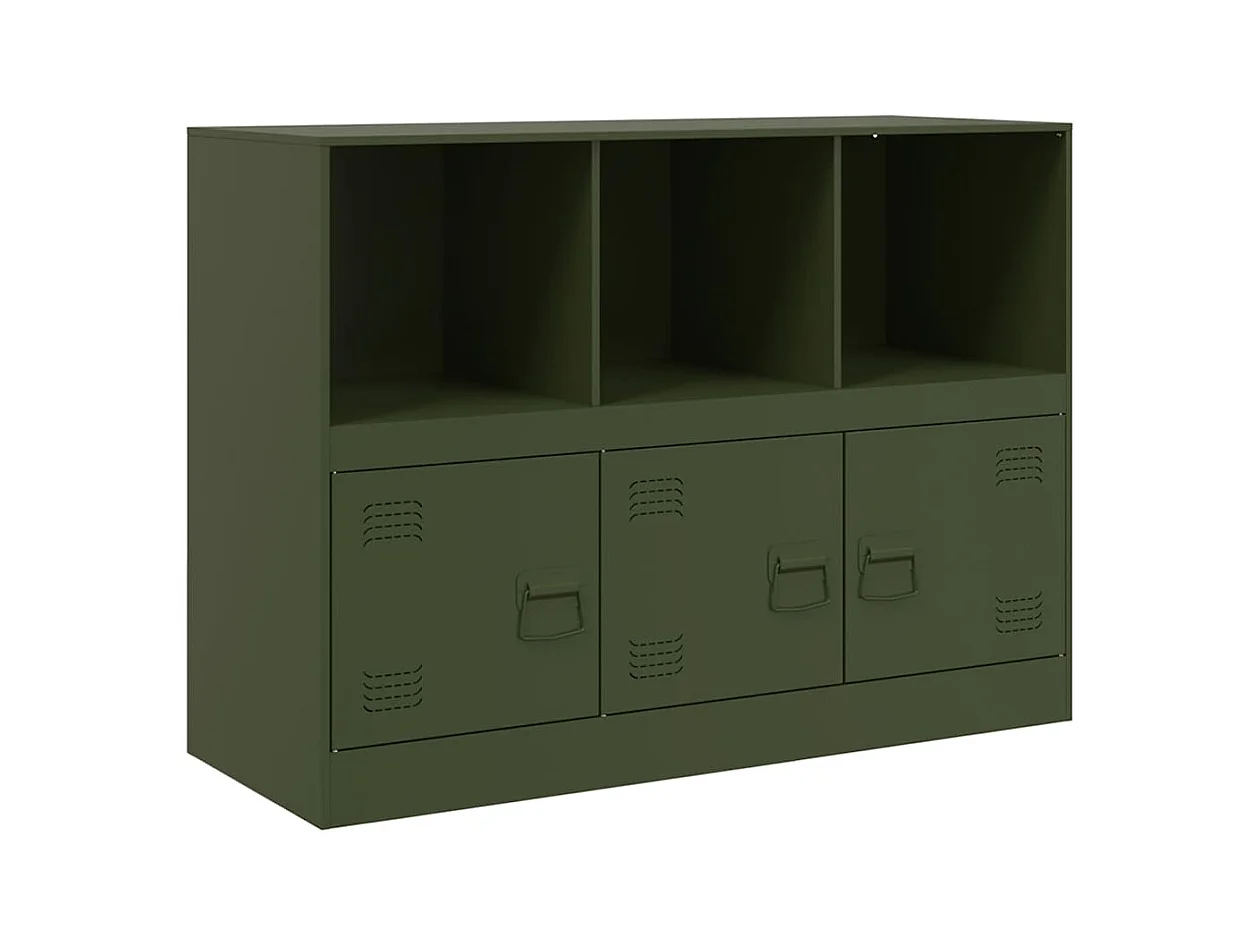 Buffet vert olive 99x39x73 cm acier