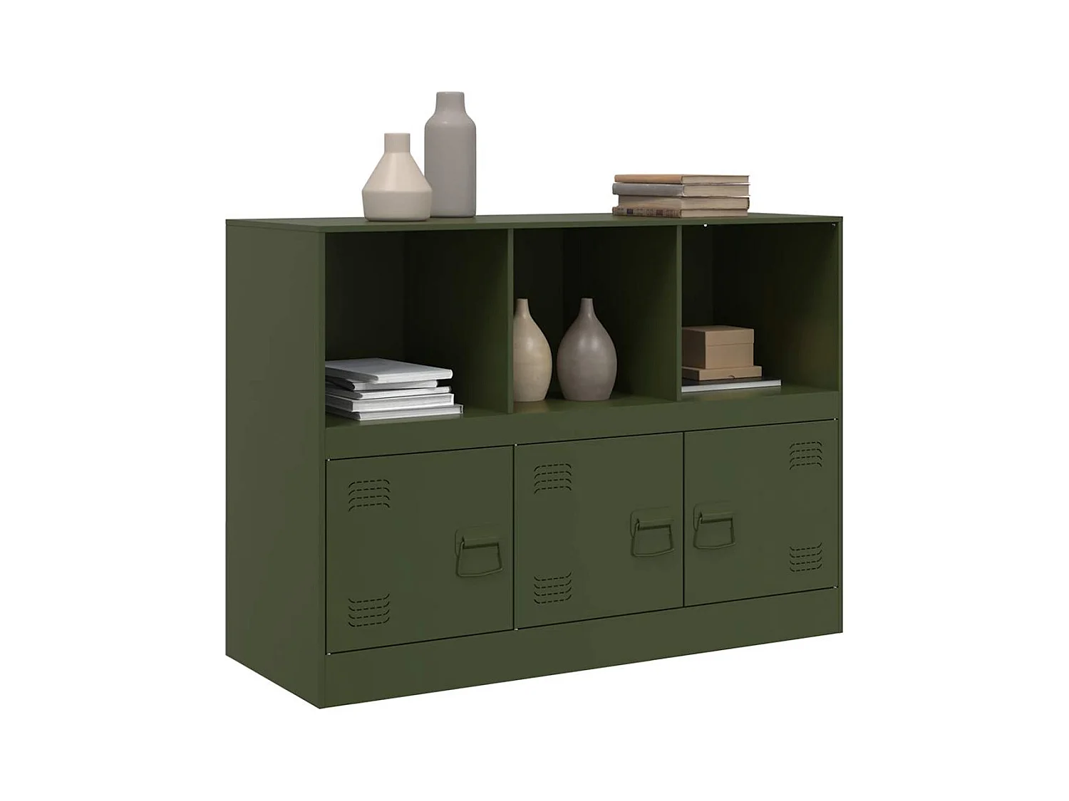 Buffet vert olive 99x39x73 cm acier