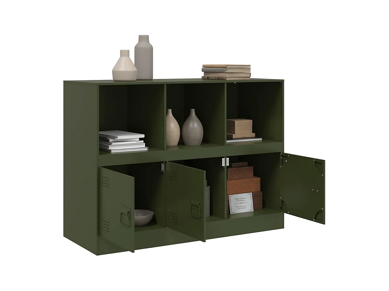 Buffet vert olive 99x39x73 cm acier