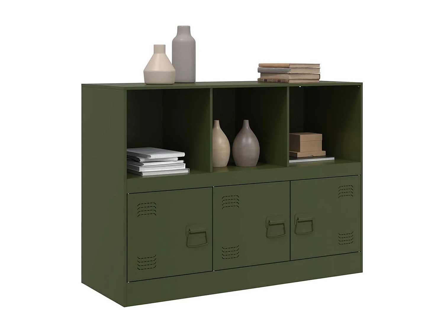 Buffet vert olive 99x39x73 cm acier