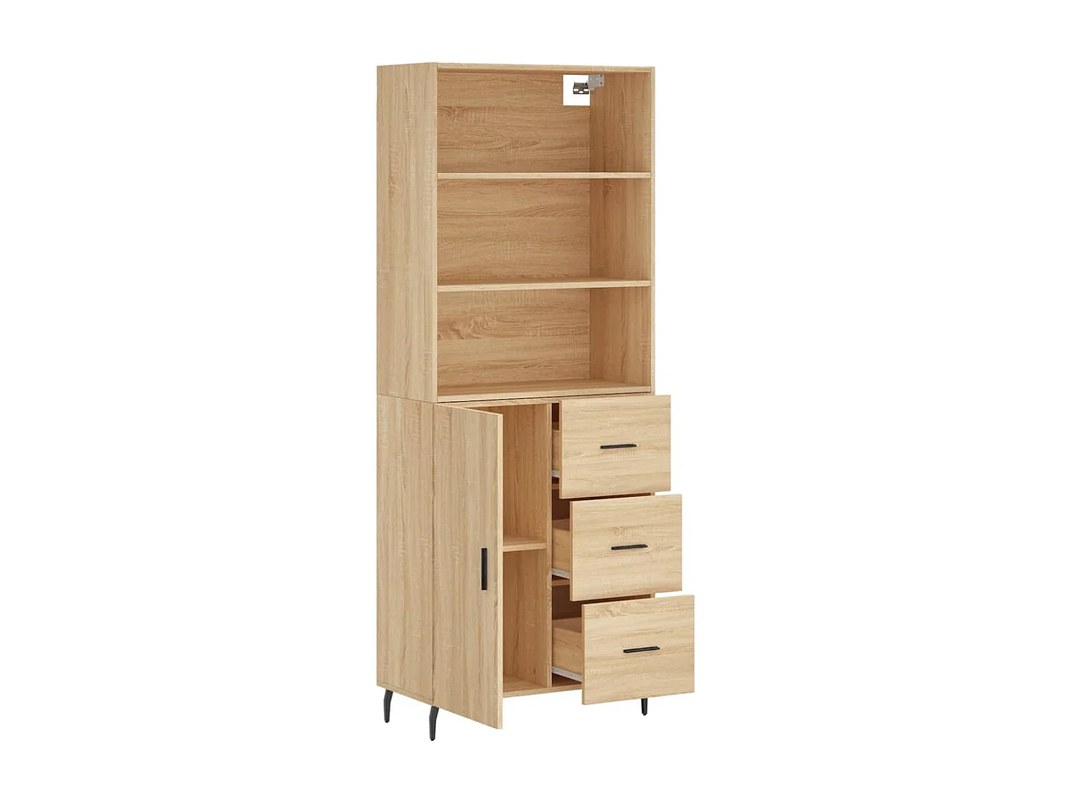 Buffet haut Chêne sonoma 69,5x34x180 cm Bois d'ingénierie