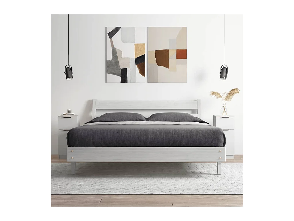 Buffets 2 pcs blanc 30x30x70 cm bois d'ingénierie