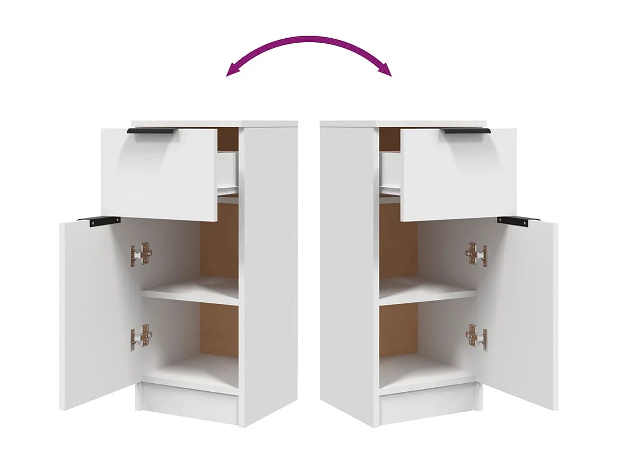 Buffets 2 pcs blanc 30x30x70 cm bois d'ingénierie