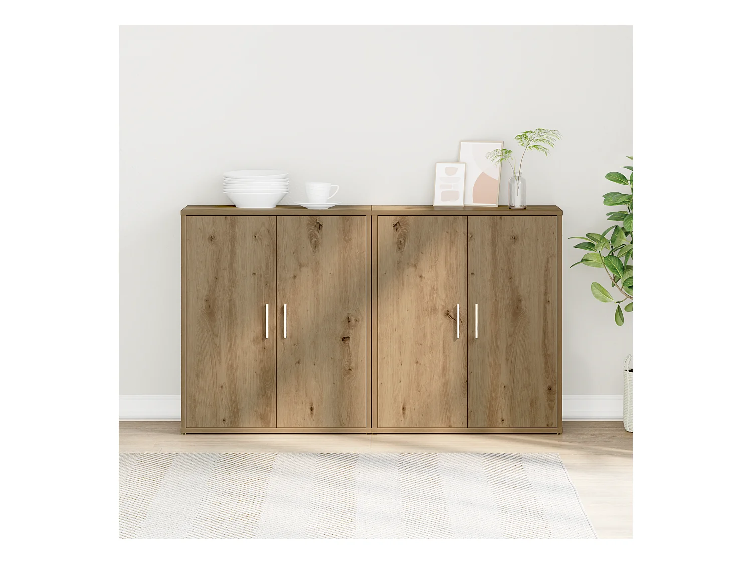 Haut Armoire avec étagère 2 pcs chêne artisanal 60 x 31 x 70 cm