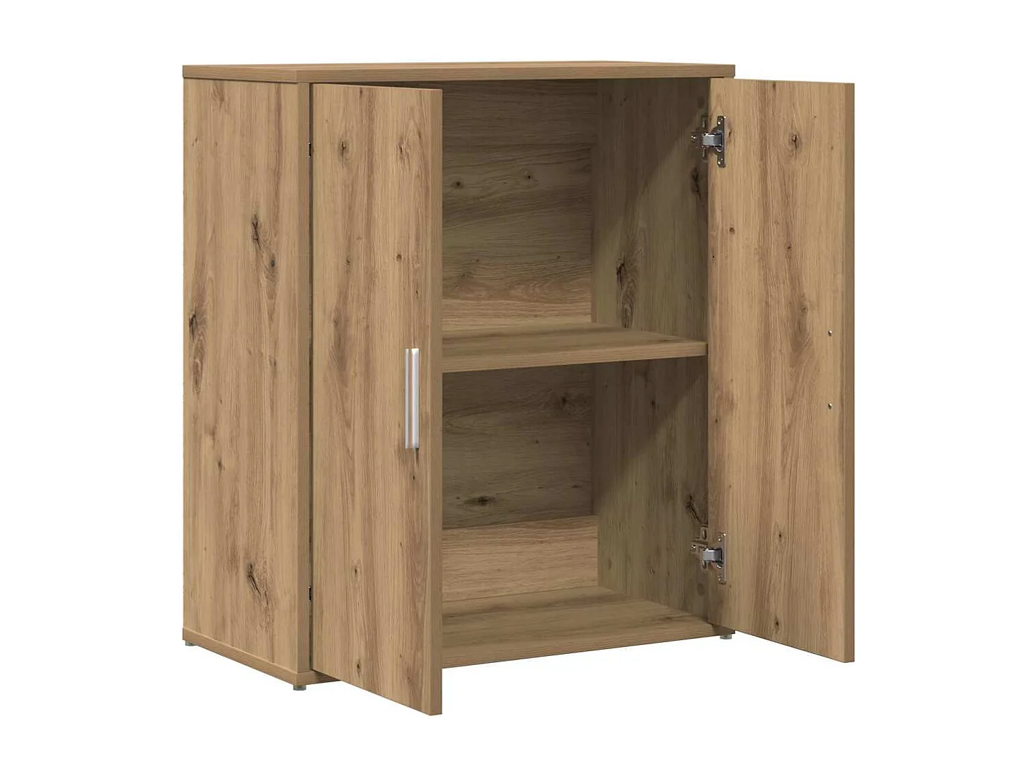 Mobile alto con ripiano 2 pezzi in rovere lavorato a mano 60 x 31 x 70 cm