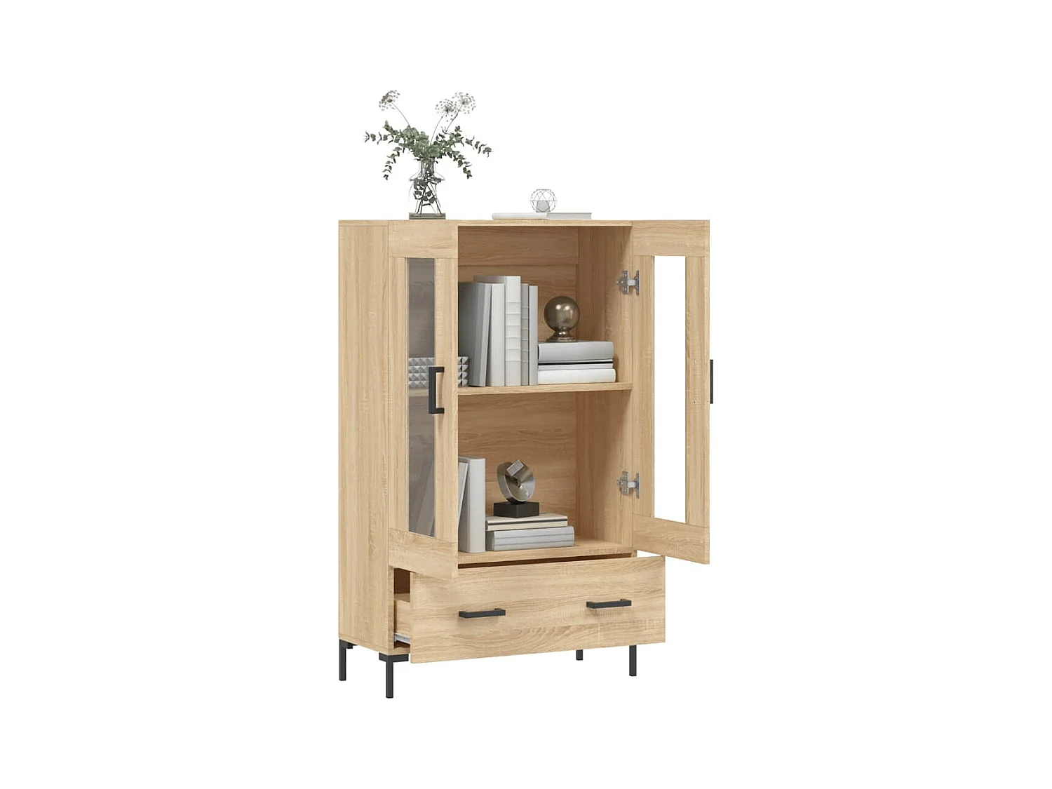 Hoog dressoir Sonoma eiken 69,5x31x115 cm bewerkt hout