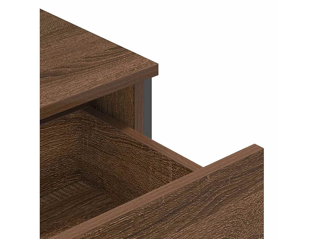 Sideboard aus brauner Eiche, 79,5 x 35,5 x 74,5 cm, Holzwerkstoff