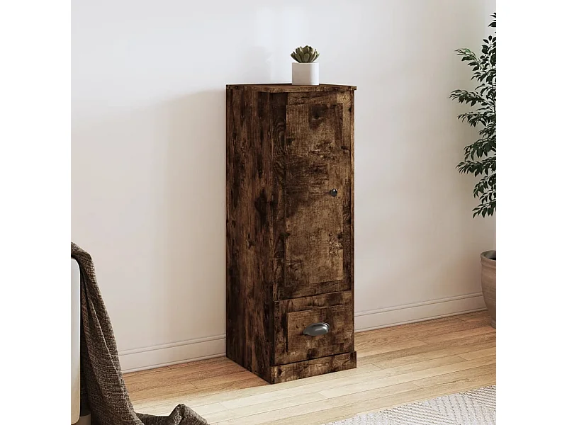 Buffet haut chêne fumé 36x35,5x103,5 cm bois d'ingénierie