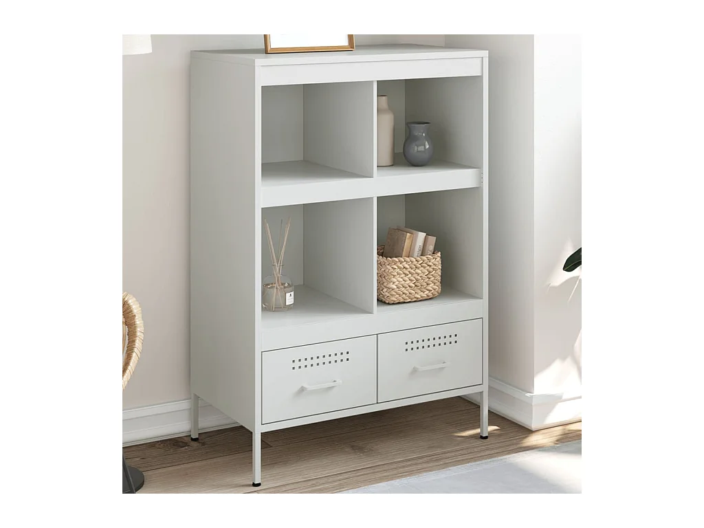 Buffet haut blanc 68x39x101,5 cm acier