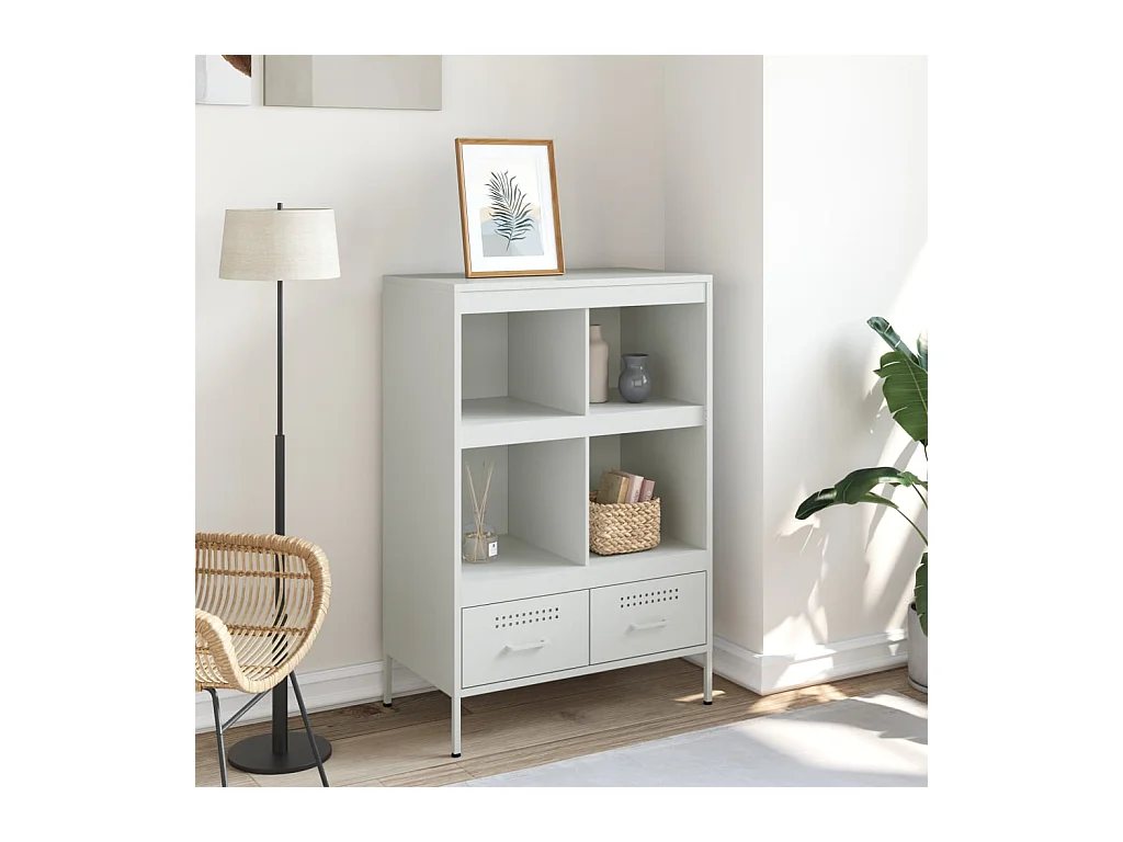 Buffet haut blanc 68x39x101,5 cm acier