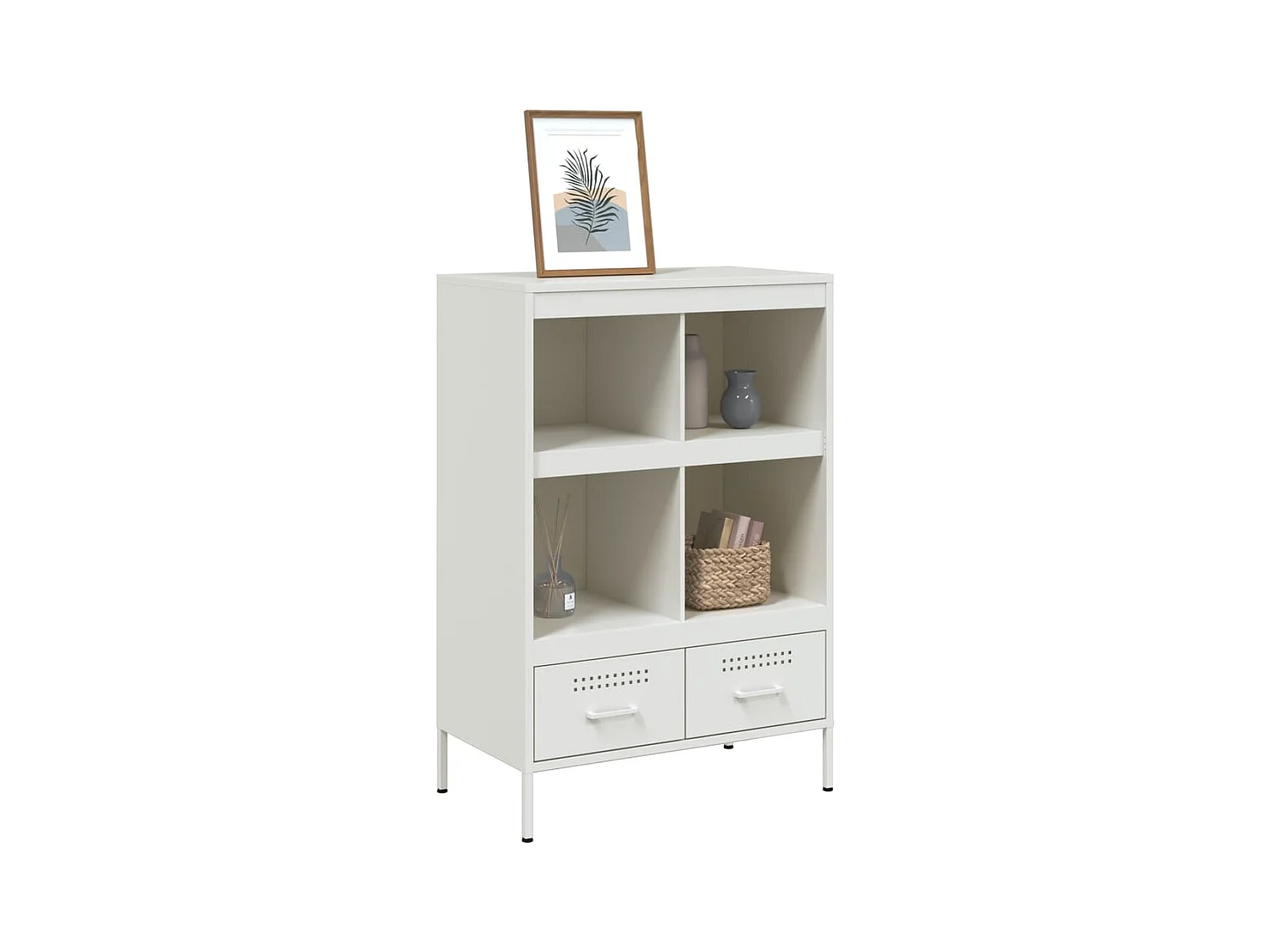 Buffet haut blanc 68x39x101,5 cm acier