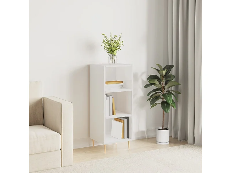 Credenza bianca lucida 34,5x32,5x90 cm in legno ingegnerizzato