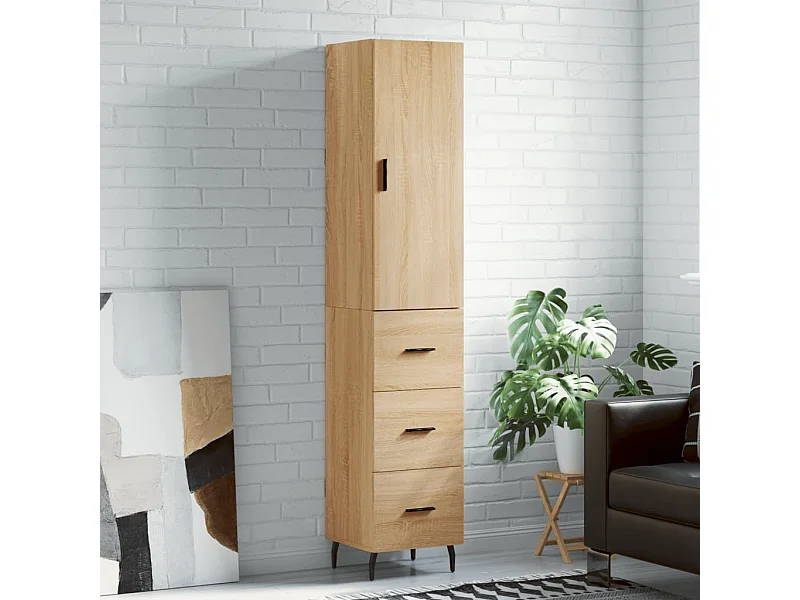 Hoog dressoir Sonoma eiken 34,5x34x180 cm Technisch hout