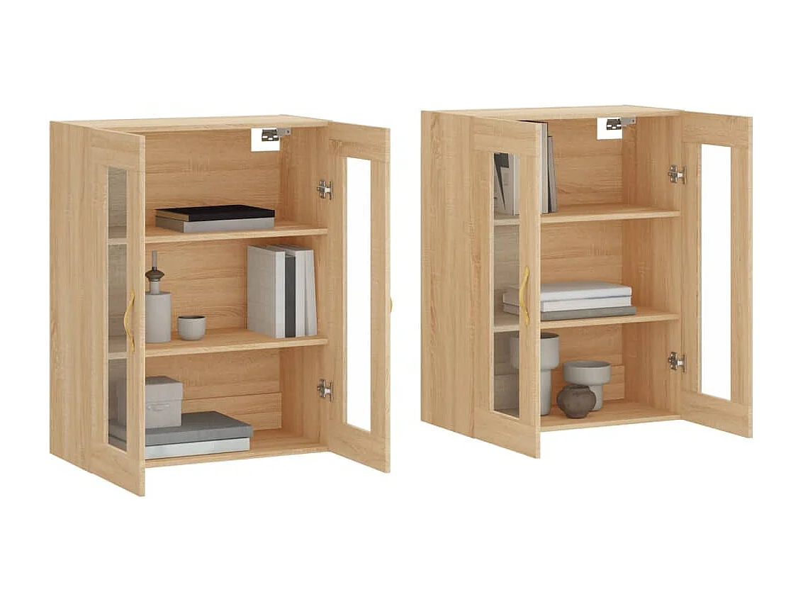 Pensili a 2 pezzi, rovere Sonoma, legno ingegnerizzato