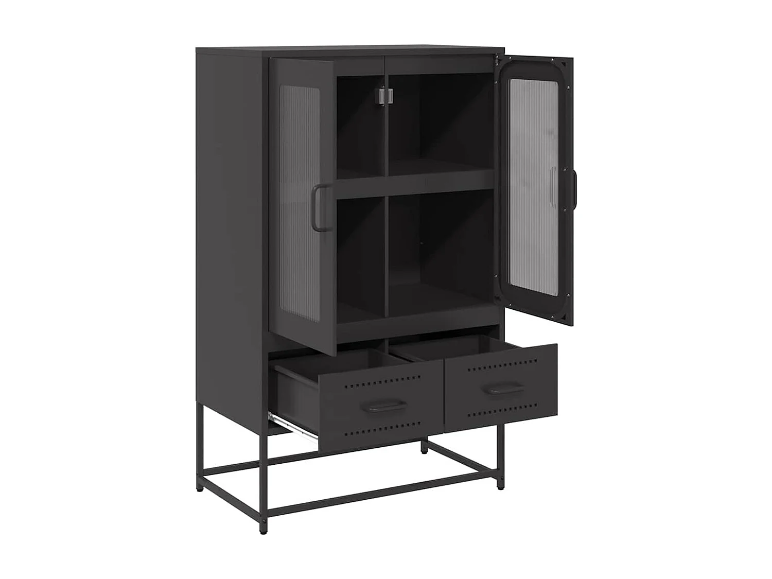 Buffet haut noir 68x39x111,5 cm acier