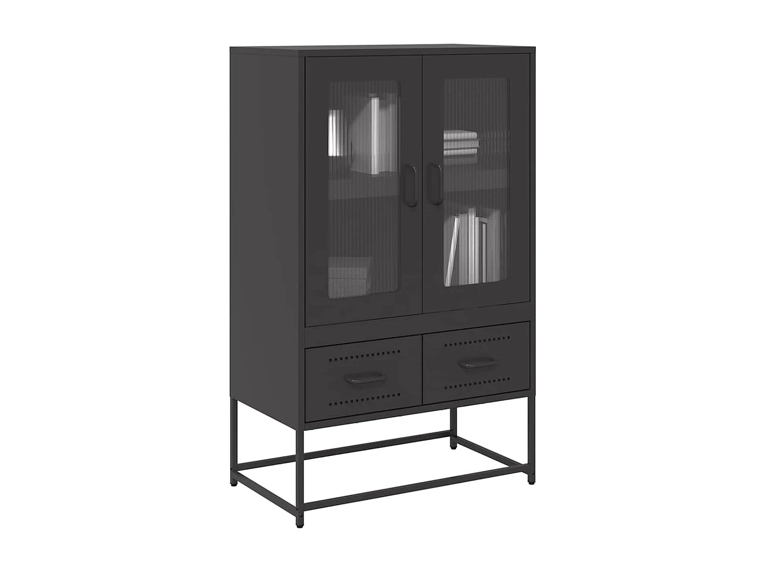 Buffet haut noir 68x39x111,5 cm acier