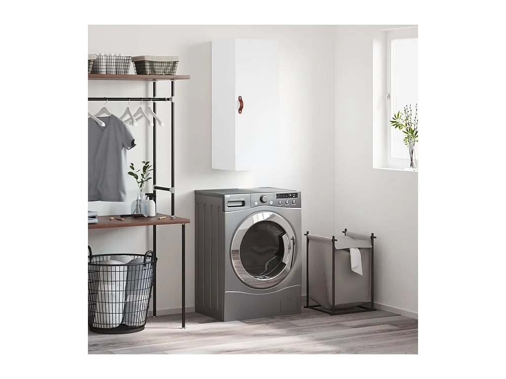 Witte wandkast 34,5x34x90 cm