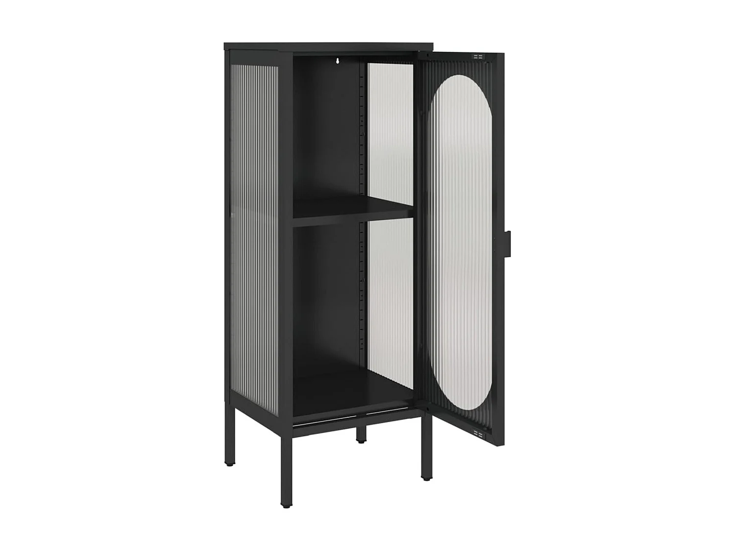 Buffet noir 40x35x105 cm verre et acier