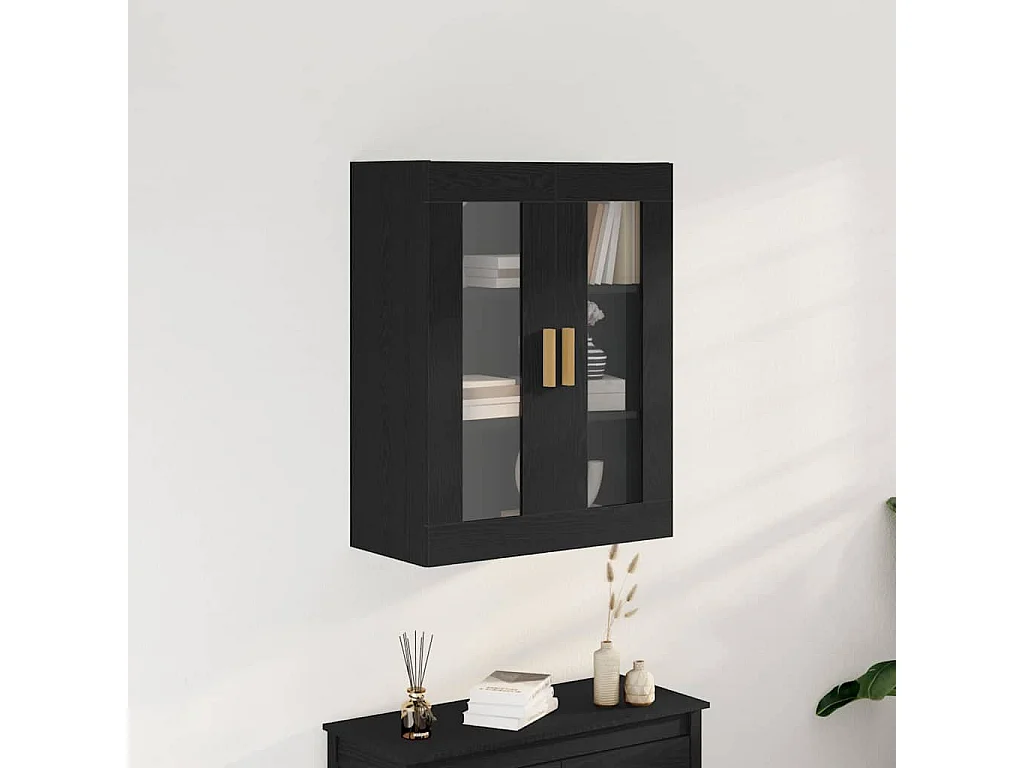 Cabinet mural en chêne noir - 69,5x34x90 cm