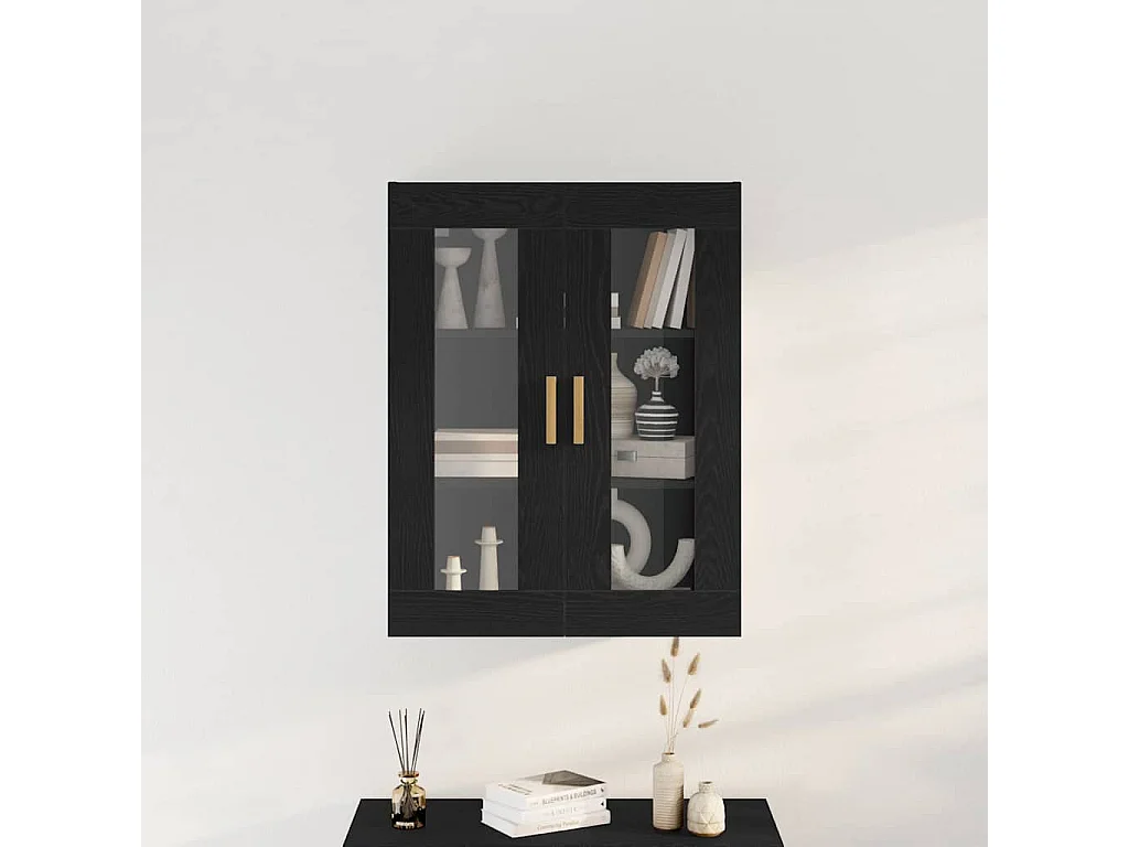 Cabinet mural en chêne noir - 69,5x34x90 cm