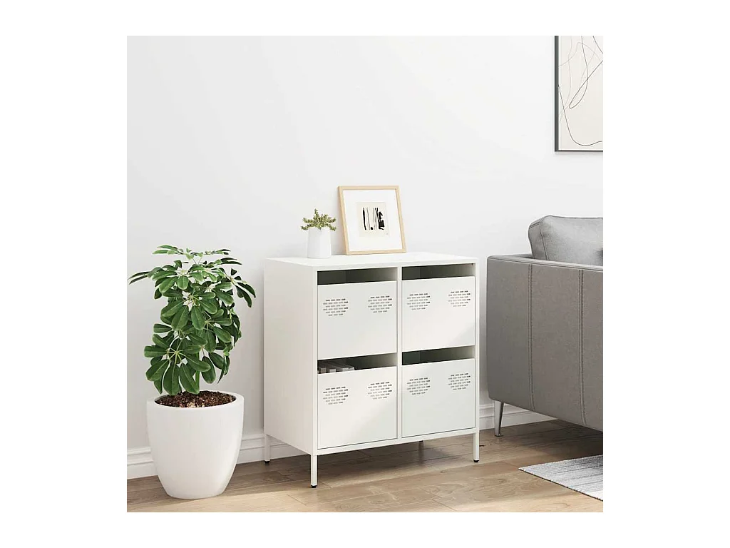 Buffet blanc 68x39x73,5 cm acier laminé à froid