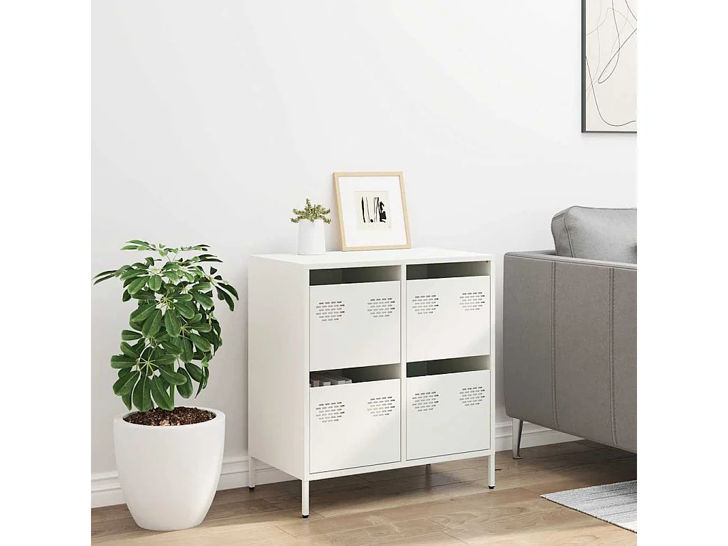 Buffet blanc 68x39x73,5 cm acier laminé à froid