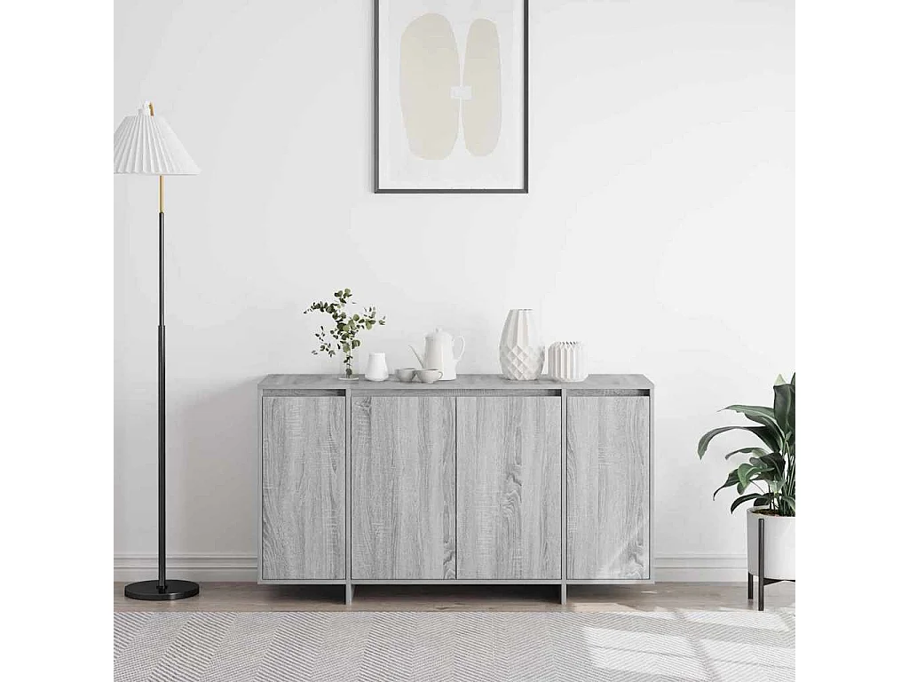 Buffet gris Gris sonoma Bois d'ingénierie 135 x 41 x 75 cm
