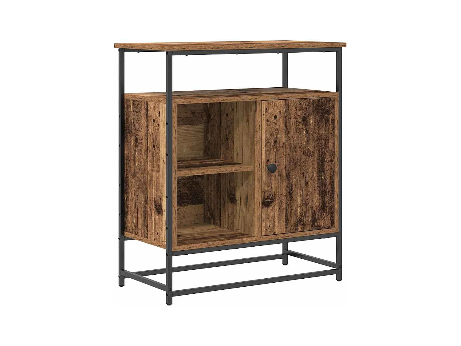 Buffet en vieux bois 69x35x80 cm en bois d'ingénierie et en acier