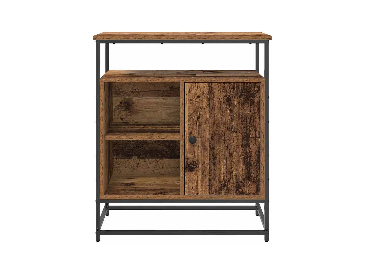 Buffet en vieux bois 69x35x80 cm en bois d'ingénierie et en acier