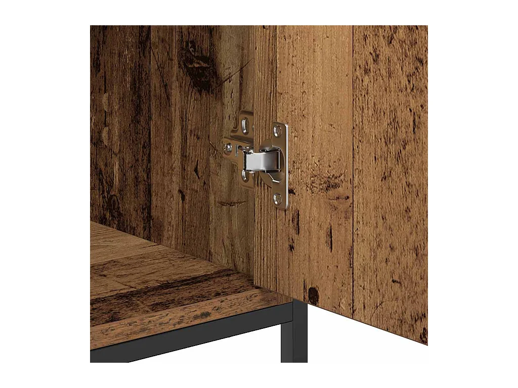 Buffet en vieux bois 69x35x80 cm en bois d'ingénierie et en acier