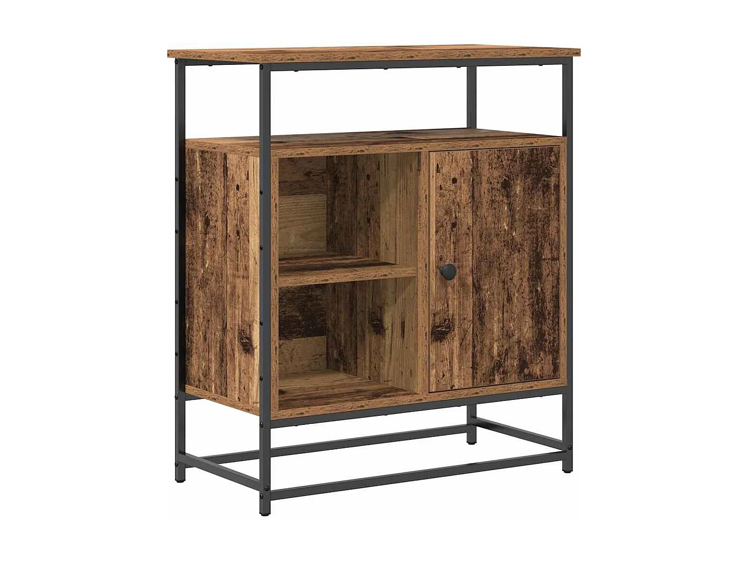 Buffet en vieux bois 69x35x80 cm en bois d'ingénierie et en acier