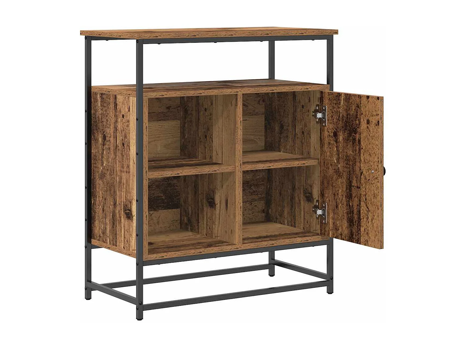 Buffet en vieux bois 69x35x80 cm en bois d'ingénierie et en acier