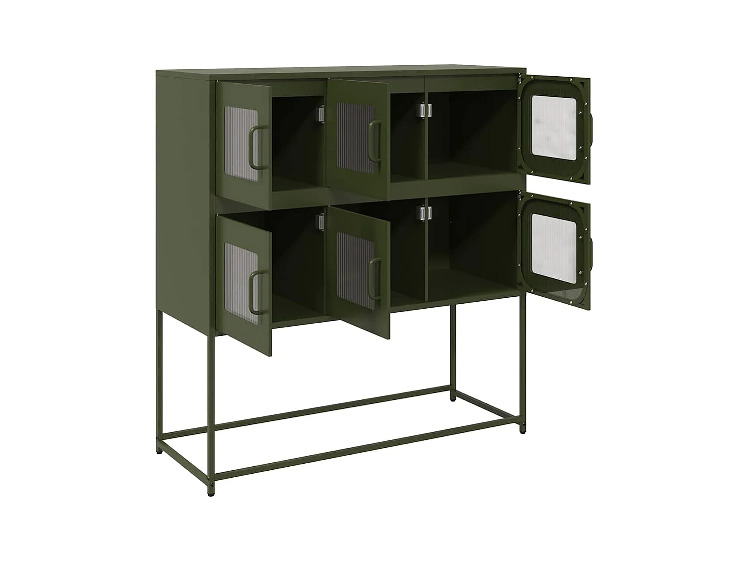 Buffet vert olive 100,5x39x107 cm acier laminé à froid