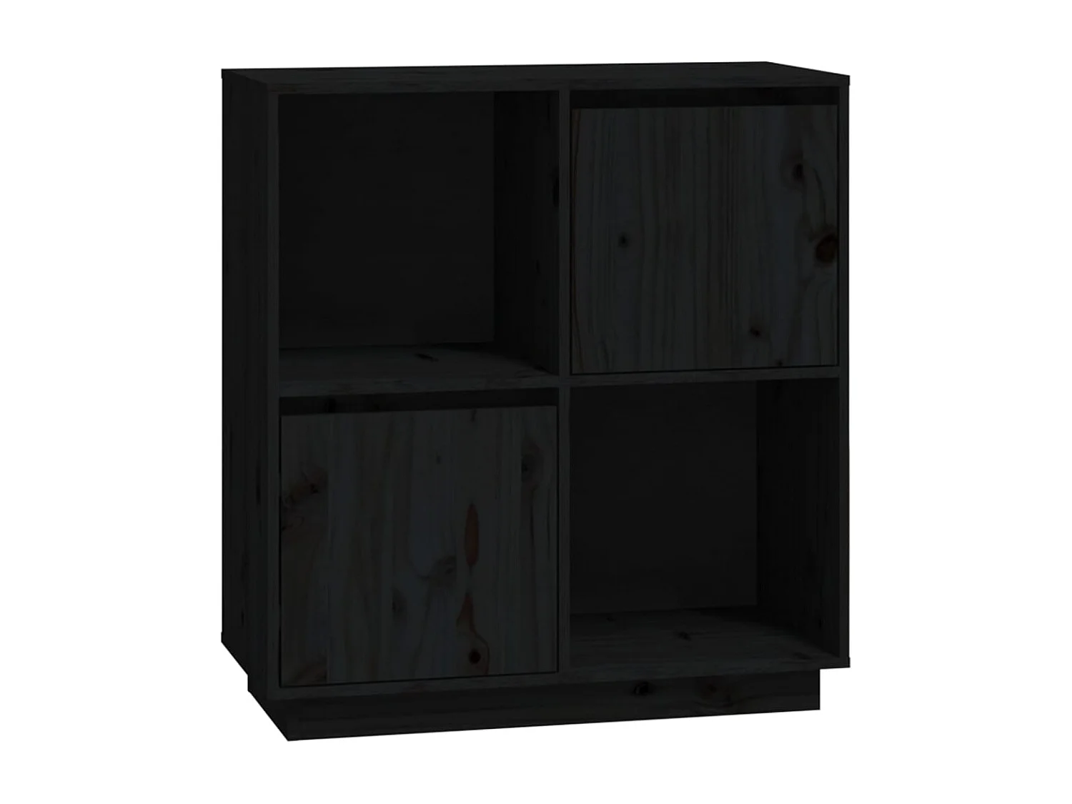 Buffet noir 74x35x80 cm bois massif de pin