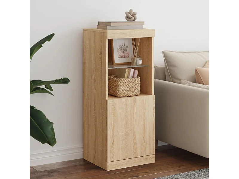 Dressoir met LED-verlichting Sonoma eiken 41x37x100 cm