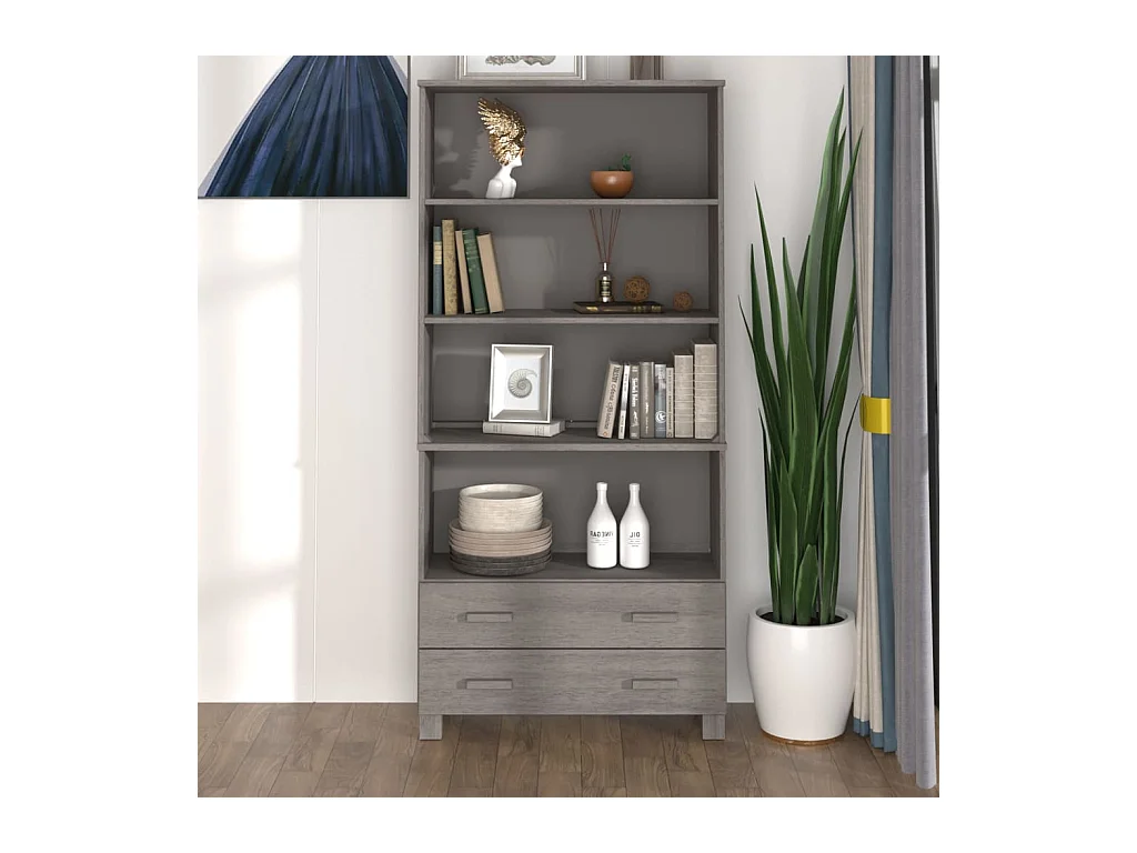 Buffet HAMAR Bois massif de pin Gris clair